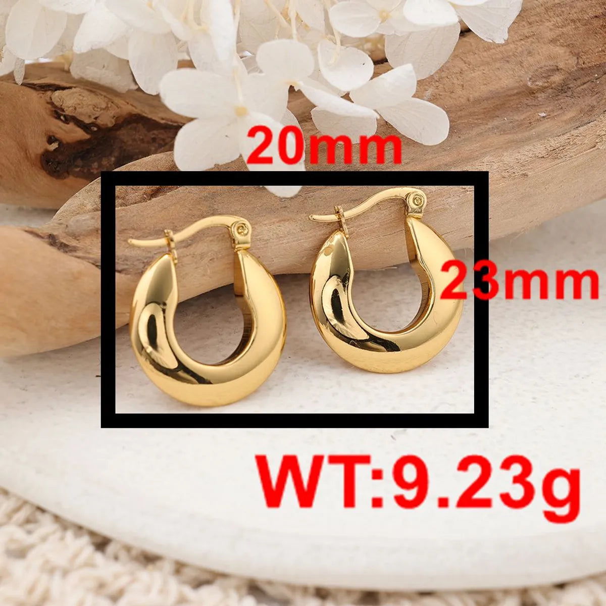 1 Pair IG Style U Shape Plating Stainless Steel Earrings