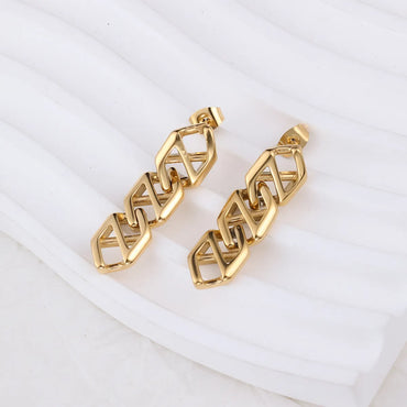 1 Pair IG Style U Shape Plating Stainless Steel Hoop Earrings