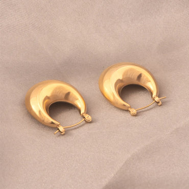 1 Pair Ig Style U Shape Plating Titanium Steel 18k Gold Plated Earrings