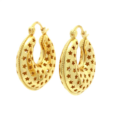 1 Pair Ig Style U Shape Star Plating Hollow Out Copper 18k Gold Plated Earrings