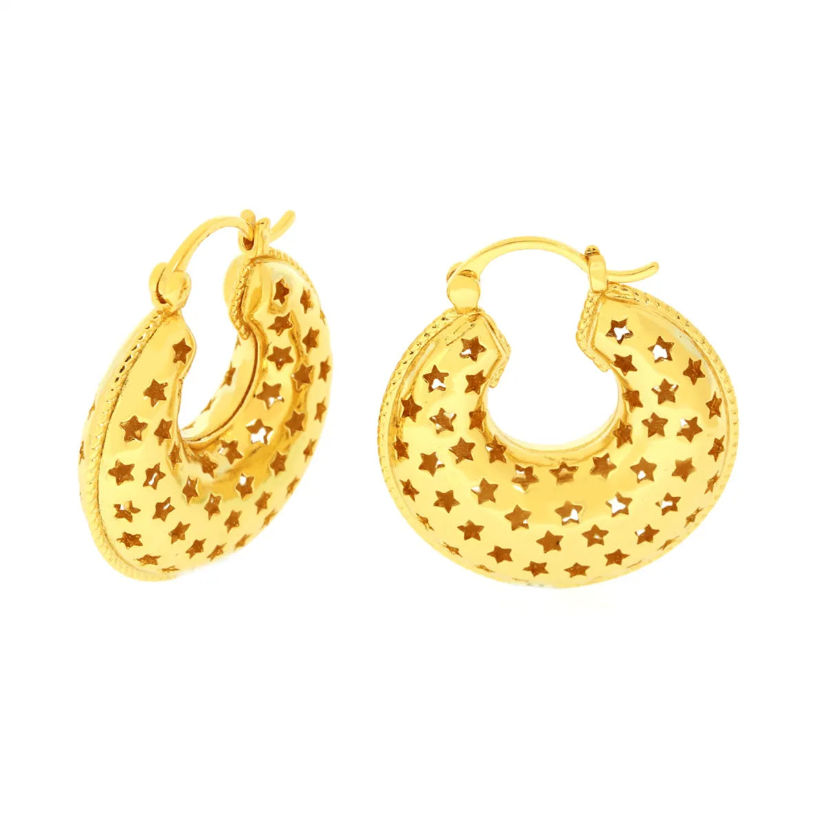 1 Pair Ig Style U Shape Star Plating Hollow Out Copper 18k Gold Plated Earrings