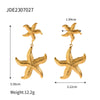 1 Pair IG Style Vacation Starfish Plating 304 Stainless Steel Drop Earrings