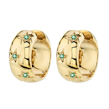 1 Pair Ig Style Vintage Style Classic Style Circle Star Plating Inlay Copper Zircon 18k Gold Plated Earrings