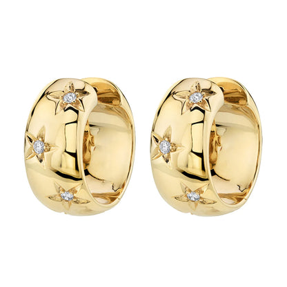 1 Pair Ig Style Vintage Style Classic Style Circle Star Plating Inlay Copper Zircon 18k Gold Plated Earrings