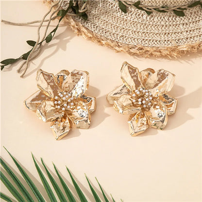 1 Pair IG Style Vintage Style Flower Irregular Layered Inlay Arylic Alloy Acrylic Ear Studs