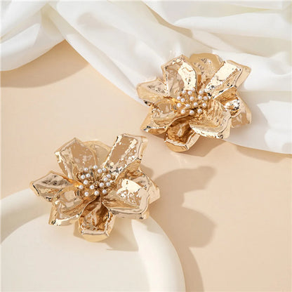 1 Pair IG Style Vintage Style Flower Irregular Layered Inlay Arylic Alloy Acrylic Ear Studs