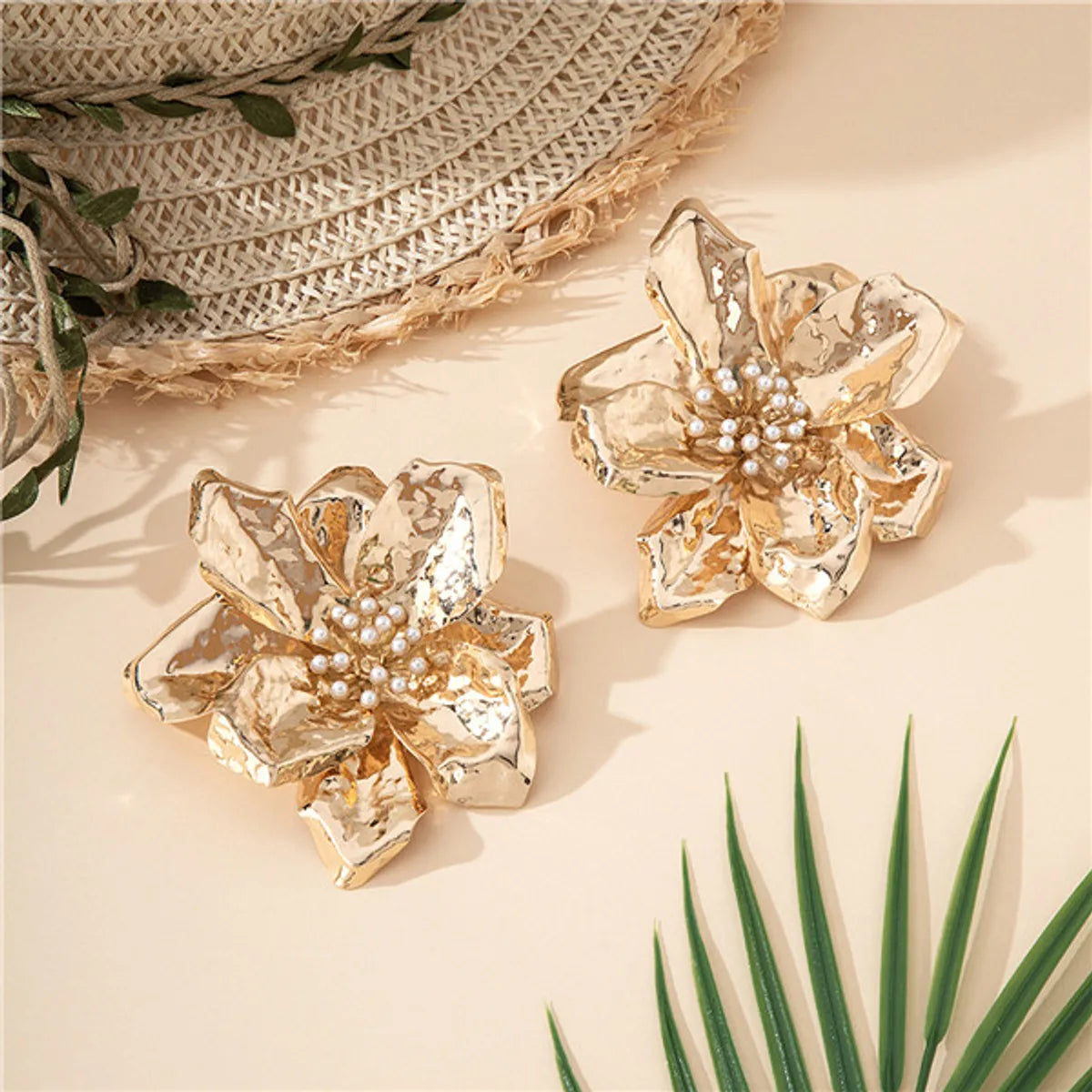 1 Pair IG Style Vintage Style Flower Irregular Layered Inlay Arylic Alloy Acrylic Ear Studs