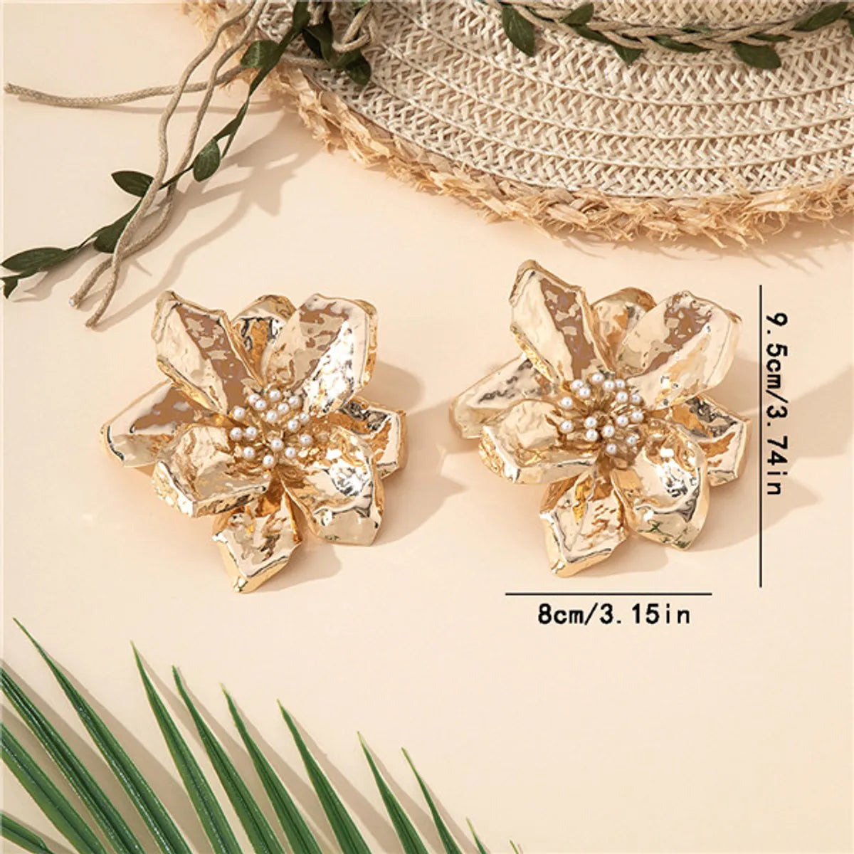 1 Pair IG Style Vintage Style Flower Irregular Layered Inlay Arylic Alloy Acrylic Ear Studs