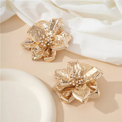 1 Pair IG Style Vintage Style Flower Irregular Layered Inlay Arylic Alloy Acrylic Ear Studs