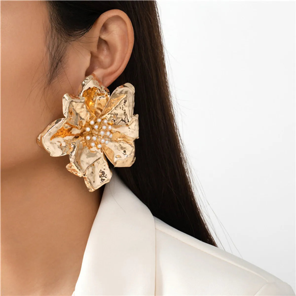 1 Pair IG Style Vintage Style Flower Irregular Layered Inlay Arylic Alloy Acrylic Ear Studs