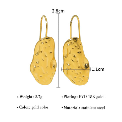 1 Pair IG Style Vintage Style French Style Irregular Plating 304 Stainless Steel 18K Gold Plated Ear Hook