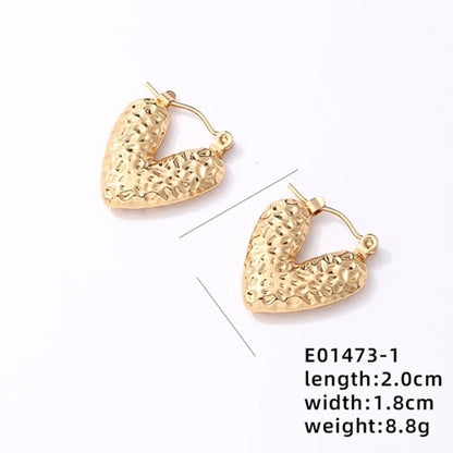 1 Pair Ig Style Vintage Style Heart Shape Plating Stainless Steel 18k Gold Plated Ear Clip