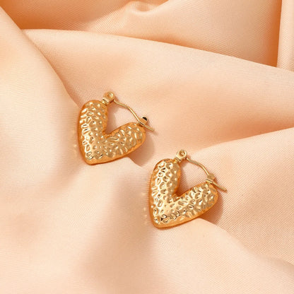 1 Pair Ig Style Vintage Style Heart Shape Plating Stainless Steel 18k Gold Plated Ear Clip