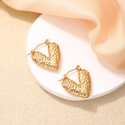 1 Pair Ig Style Vintage Style Heart Shape Plating Stainless Steel 18k Gold Plated Ear Clip