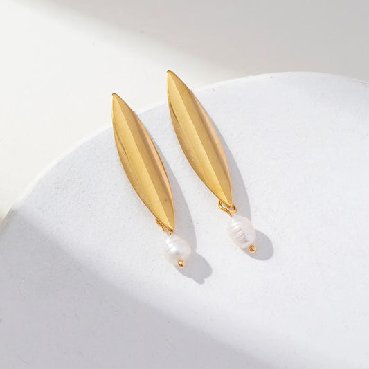 1 Pair Ig Style Vintage Style Korean Style Solid Color Pearl Stainless Steel Drop Earrings