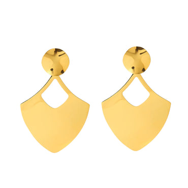 1 Pair Ig Style Vintage Style Round Splicing Rhombus Polishing Patchwork Plating Stainless Steel 18k Gold Plated Drop Earrings