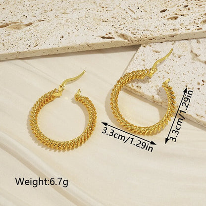 1 Pair Ig Style Vintage Style Solid Color Plating Copper 18k Gold Plated Hoop Earrings