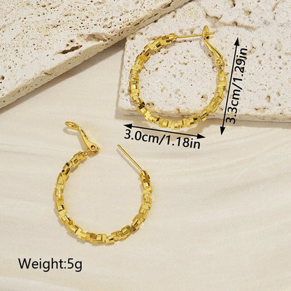 1 Pair Ig Style Vintage Style Solid Color Plating Copper 18k Gold Plated Hoop Earrings