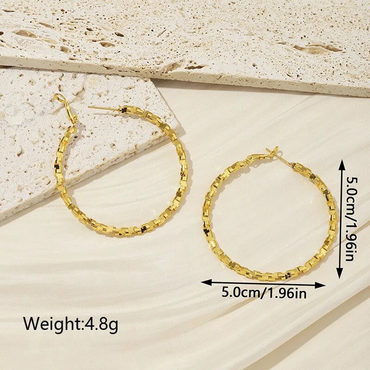 1 Pair Ig Style Vintage Style Solid Color Plating Copper 18k Gold Plated Hoop Earrings