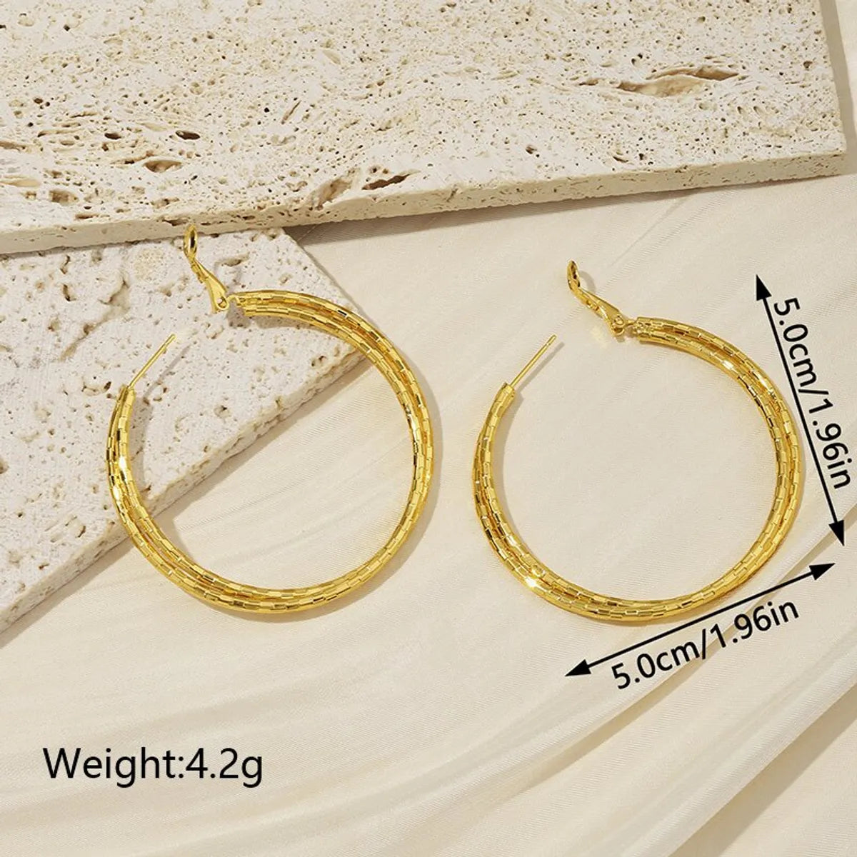 1 Pair Ig Style Vintage Style Solid Color Plating Copper 18k Gold Plated Hoop Earrings