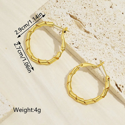 1 Pair Ig Style Vintage Style Solid Color Plating Copper 18k Gold Plated Hoop Earrings