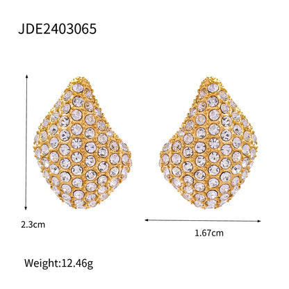 1 Pair IG Style Water Droplets Plating 316L Stainless Steel  18K Gold Plated Earrings