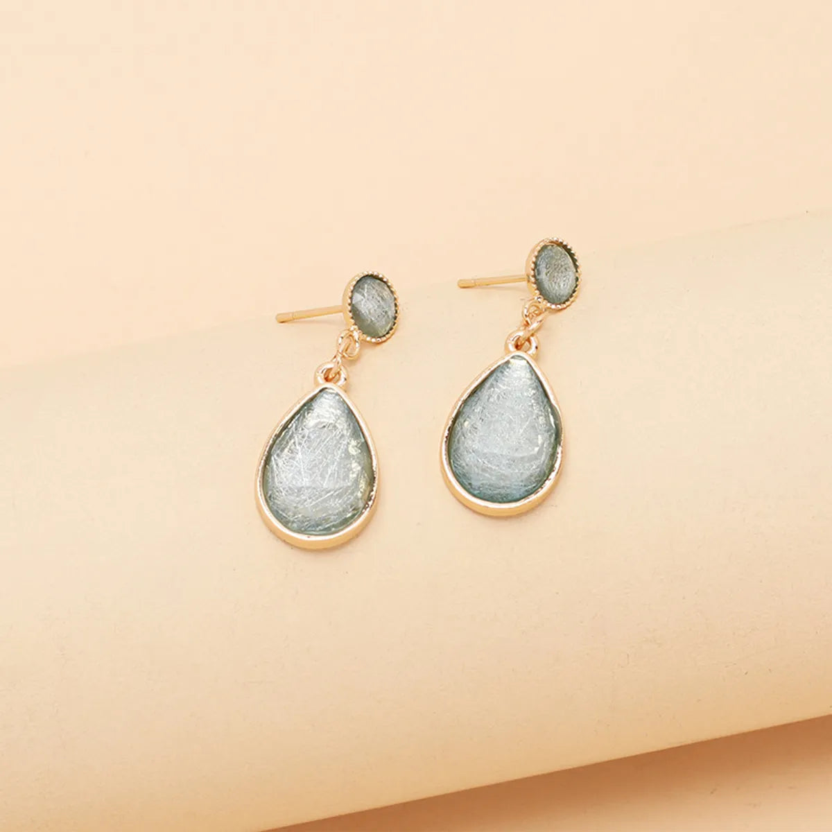 1 Pair IG Style Water Droplets Plating Inlay Alloy Acrylic Drop Earrings