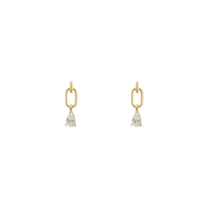 1 Pair Ig Style Water Droplets Plating Inlay Copper Zircon Gold Plated Earrings