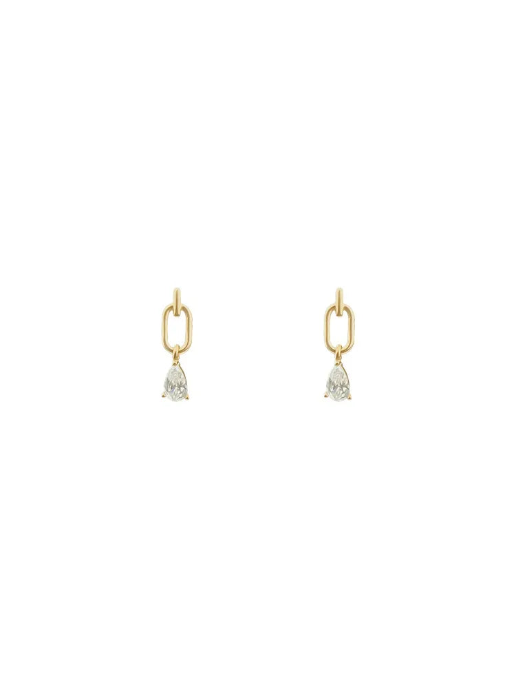 1 Pair Ig Style Water Droplets Plating Inlay Copper Zircon Gold Plated Earrings