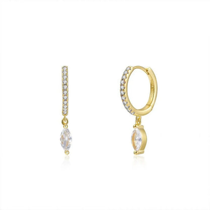 1 Pair Ig Style Water Droplets Plating Inlay Copper Zircon White Gold Plated Gold Plated Earrings