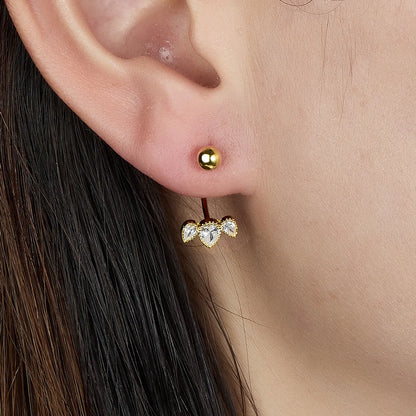 1 Pair Ig Style Water Droplets Plating Inlay Sterling Silver Zircon 18k Gold Plated White Gold Plated Earrings