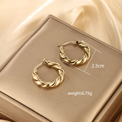 1 Pair Ig Style Xuping Geometric Plating Stainless Steel 14k Gold Plated Earrings