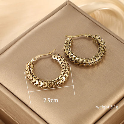 1 Pair Ig Style Xuping Geometric Plating Stainless Steel 14k Gold Plated Earrings