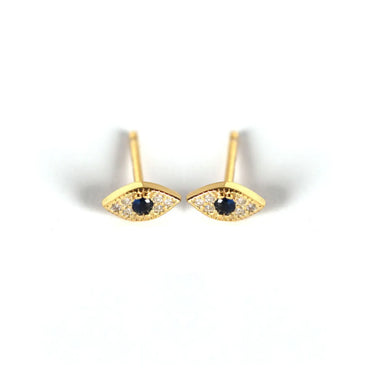 1 Pair Ins Style Devil'S Eye Copper Inlay Zircon Ear Studs