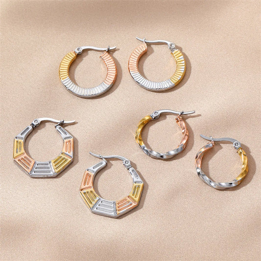 1 Pair Ins Style Geometric Stainless Steel Plating Earrings