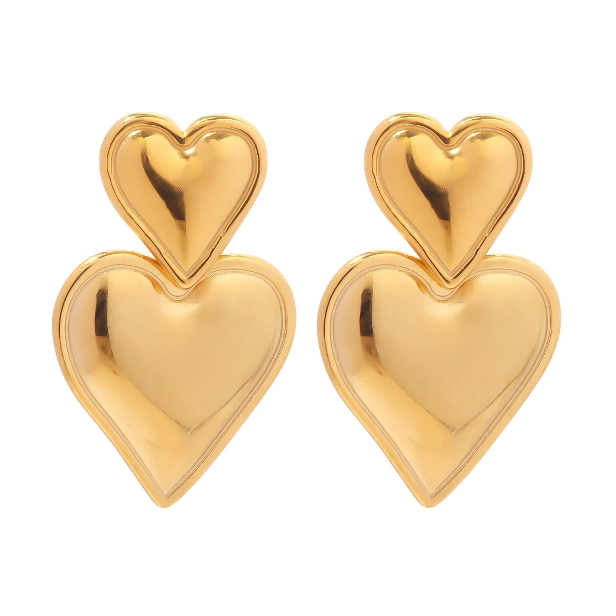 1 Pair Ins Style Heart Shape Stainless Steel Plating Drop Earrings