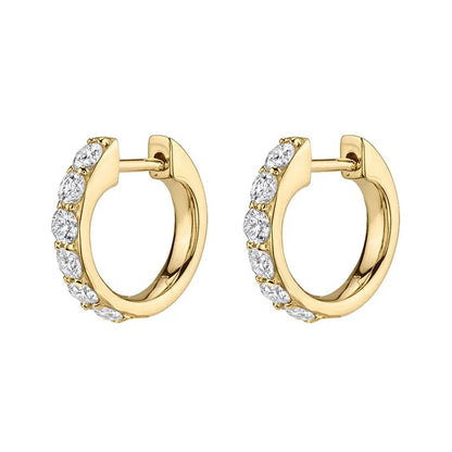 1 Pair Ins Style Simple Style Circle Copper Plating Inlay Zircon Gold Plated Earrings