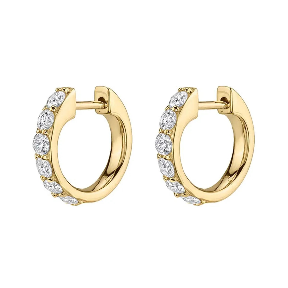 1 Pair Ins Style Simple Style Circle Copper Plating Inlay Zircon Gold Plated Earrings