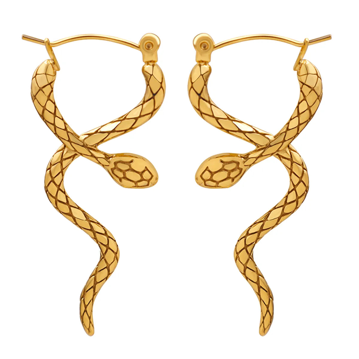 1 Pair Ins Style Snake Titanium Steel Plating 18k Gold Plated Earrings