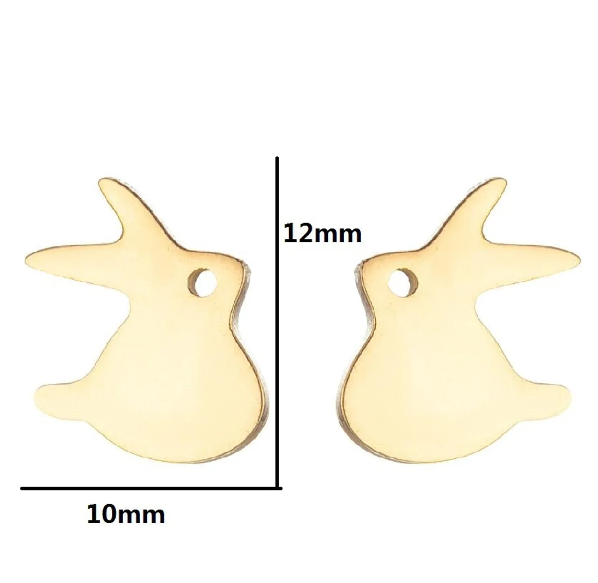 1 Pair Japanese Style Rabbit Animal Plating 304 Stainless Steel 18K Gold Plated Ear Studs