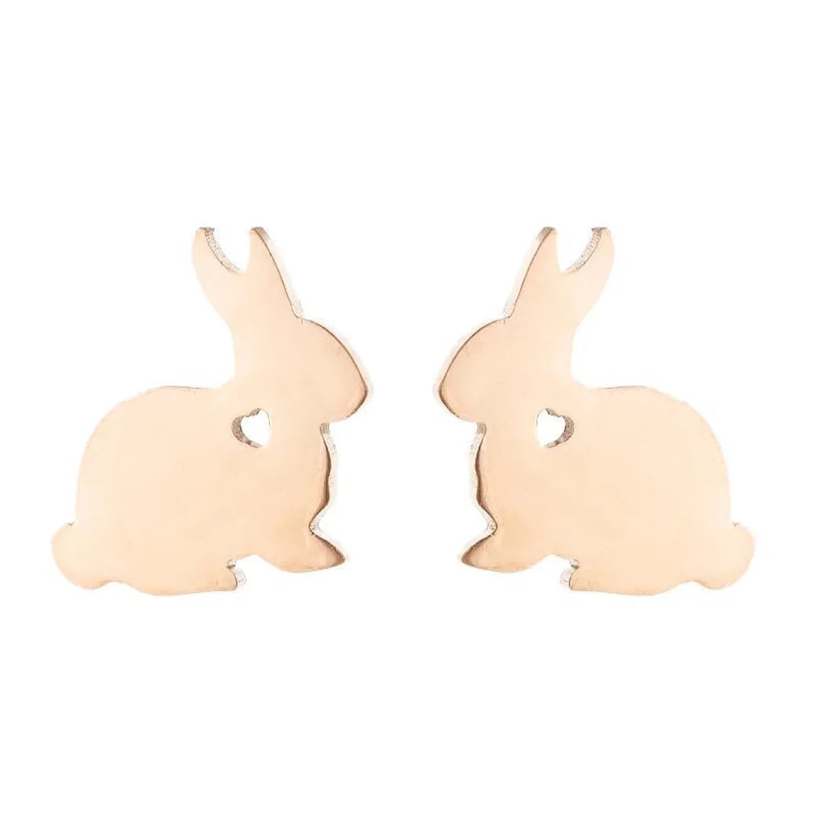 1 Pair Japanese Style Rabbit Animal Plating 304 Stainless Steel 18K Gold Plated Ear Studs