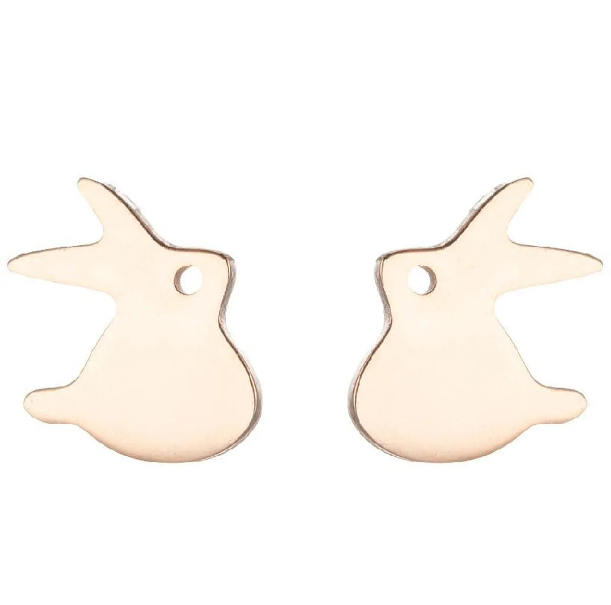 1 Pair Japanese Style Rabbit Animal Plating 304 Stainless Steel 18K Gold Plated Ear Studs