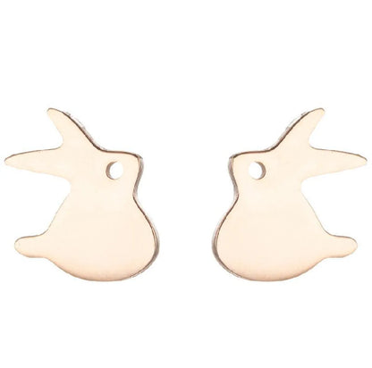 1 Pair Japanese Style Rabbit Animal Plating 304 Stainless Steel 18K Gold Plated Ear Studs