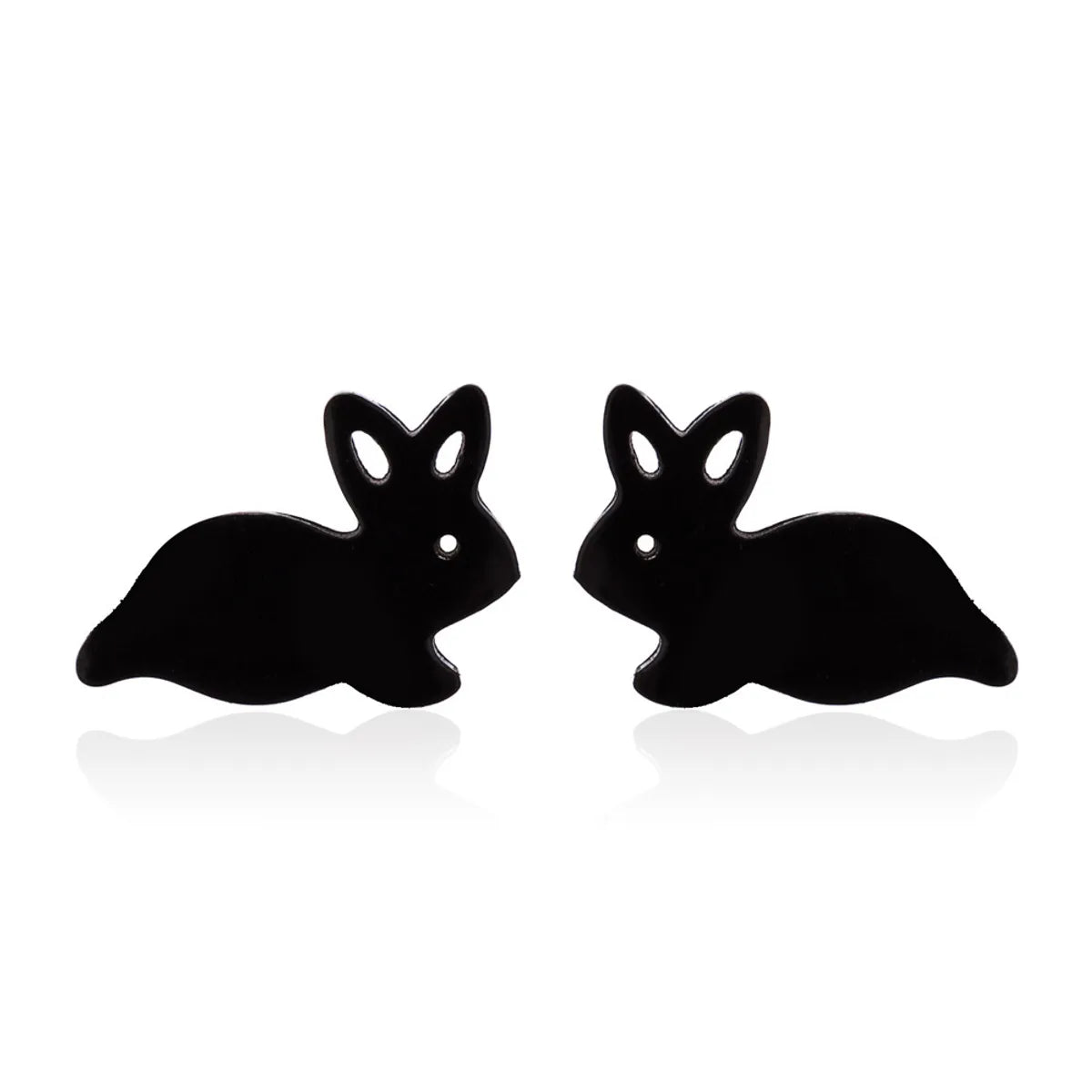 1 Pair Japanese Style Rabbit Animal Plating 304 Stainless Steel 18K Gold Plated Ear Studs