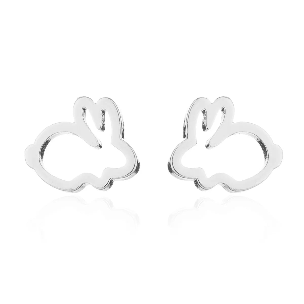 1 Pair Japanese Style Rabbit Animal Plating 304 Stainless Steel 18K Gold Plated Ear Studs