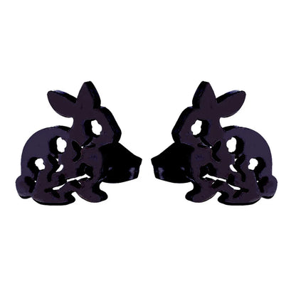 1 Pair Japanese Style Rabbit Animal Plating 304 Stainless Steel 18K Gold Plated Ear Studs