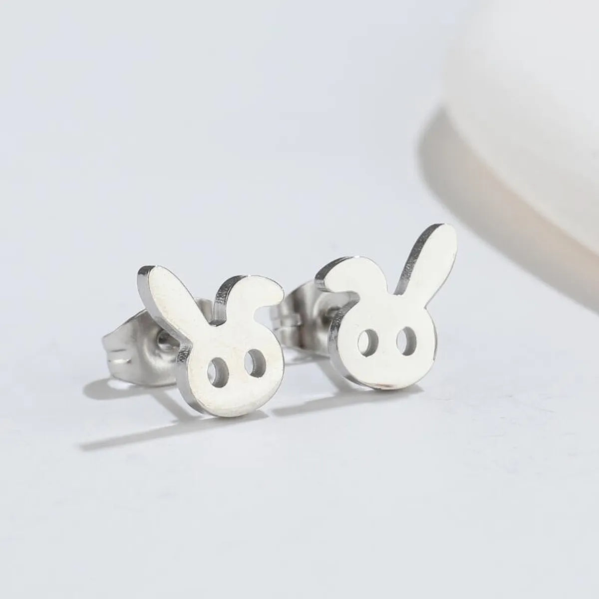 1 Pair Japanese Style Rabbit Animal Plating 304 Stainless Steel 18K Gold Plated Ear Studs