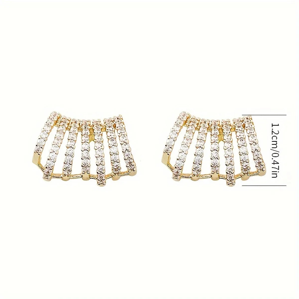 1 Pair Japanese Style Simple Style Geometric Inlay Alloy Rhinestones Ear Studs