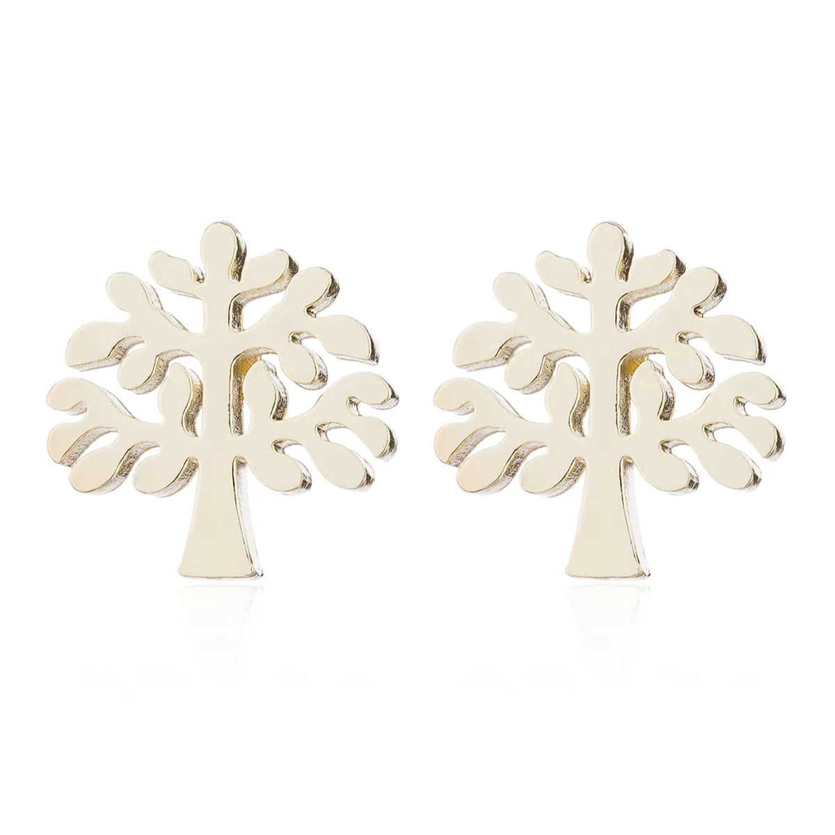 1 Pair Japanese Style Simple Style Tree Polishing Plating 304 Stainless Steel 18K Gold Plated Ear Studs