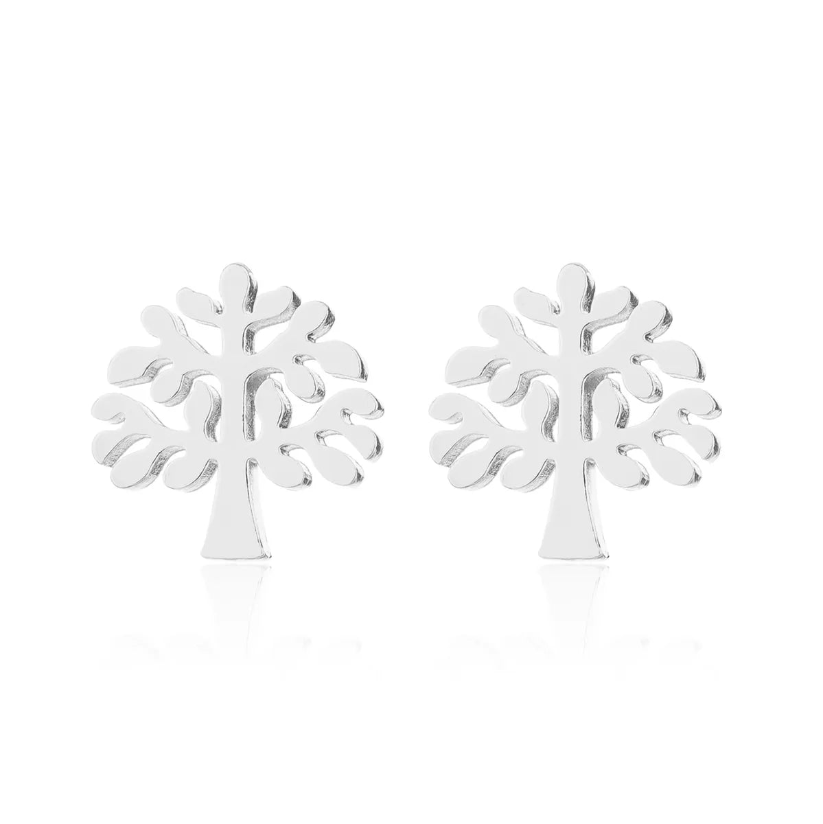 1 Pair Japanese Style Simple Style Tree Polishing Plating 304 Stainless Steel 18K Gold Plated Ear Studs